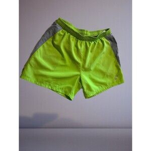 ASICS Men's Neon Green  Gray Athletic Shorts Size M Elastic Waist Lightweight